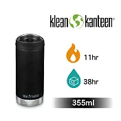 【美國Klean Kanteen】TKWide寬口即飲不鏽鋼保溫瓶-355ml經典黑