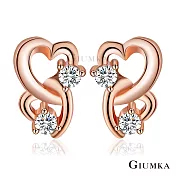 GIUMKA純銀耳環S925純銀耳釘女愛心耳飾 甜蜜纏繞 情人節生日禮物聖誕節送禮推薦 MFS06047 玫金色一對