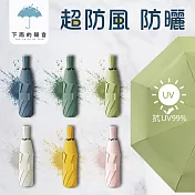 【下雨的聲音】抗UV小清新莫蘭迪三折晴雨傘(六色) 霧霾藍