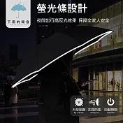 【下雨的聲音】十骨三折防風折疊自動夜光傘(二色) 尊爵藍