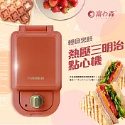 【日本FURIMORI 富力森】熱壓三明治點心機單盤FU-S501(粉/紅) 紅色