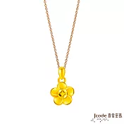 J’code真愛密碼金飾 發財有錢花硬金墜子 送玫瑰鋼項鍊