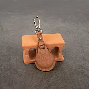 感應水滴型晶片大樓牛皮鑰匙皮套-多色任選  焦糖色