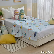 義大利Fancy Belle《熱帶恐龍島》雙層紗兒童天竺棉四季被(120*150CM)