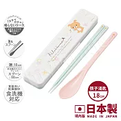 【百科良品】日本製 湯姆貓與傑利鼠 睡午覺款 環保筷子+湯匙組 抗菌加工Ag+ 18CM(日本境內版)