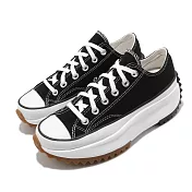 Converse 帆布鞋 Run Star Hike 男女鞋 低筒 鋸齒鞋 情侶鞋 黑 白 厚底 增高 168816C 22.5cm BLACK/WHITE/GUM