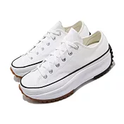 Converse 帆布鞋 Run Star Hike 男女鞋 低筒 鋸齒鞋 情侶鞋 白 厚底 增高 168817C 27.5cm WHITE/BLACK/GUM