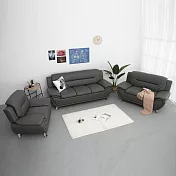 IDEA-簡約奢華皮革沙發組 深灰色