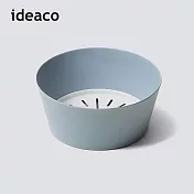 【日本ideaco】usumono 瀝水調理用沙拉盆(附收納袋)-2.7L -淺藍