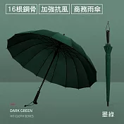 CS22 日系大傘面16骨半自動直柄傘5色 墨綠