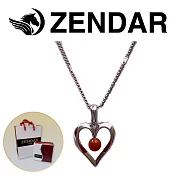 【ZENDAR】頂級天然沙丁紅珊瑚圓珠3.5-4mm銀色項鍊 HEART II(220248-05)