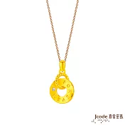 J’code真愛密碼金飾 永恆緣份硬金女墜子 送黑皮繩項鍊