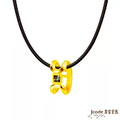 J’code真愛密碼金飾 亮點硬金男墜子 送黑皮繩項鍊