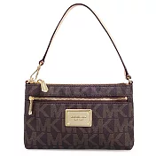 MICHAEL KORS 經典拉鍊大手拿包-咖啡