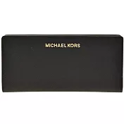 MICHAEL KORS 素色釦式防刮長夾-黑