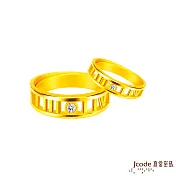 J’code真愛密碼金飾 俐落黃金成對戒指
