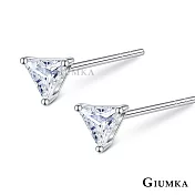 GIUMKA純銀耳環S92耳釘耳飾男女中性款 幾何三角 MFS09070 聖誕節交換禮物 白鋯3MM耳環一對