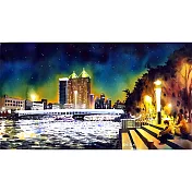 【玲廊滿藝】張偉鈺-高雄愛河夜景52x38cm