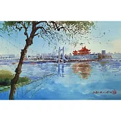 【玲廊滿藝】(阿力)余思瑩-龍潭-南天映月 27x39cm