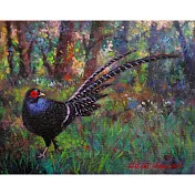 【玲廊滿藝】盧來全-帝雉迎曦38x35x4.5cm