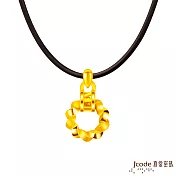 J’code真愛密碼金飾 命定緣份硬金男墜子 送黑皮繩項鍊