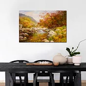 【御畫房】金秋溪水 國家一級畫師手繪油畫60×90cm VF-08 (客製商品)