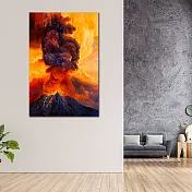 【御畫房】火山爆發 國家一級畫師手繪油畫60×90cm VF-24 (客製商品)