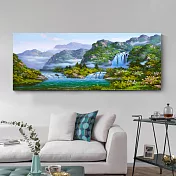 【御畫房】山青水秀 國家一級畫師手繪油畫60×120cm VF-39 (客製商品)