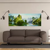 【御畫房】桂林山水 國家一級畫師手繪油畫60×120cm VF-42 (客製商品)