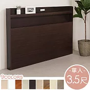 Homelike 喜家居單人3.5尺附插座床頭片(多色可選)(2152) 胡桃色