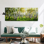 【御畫房】白樺林之春 國家一級畫師手繪油畫60×120cm VF-59 (客製商品)