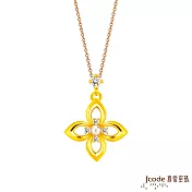 J’code真愛密碼金飾 珍美好黃金墜子 送玫瑰鋼鍊
