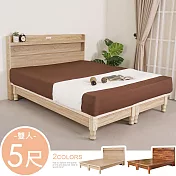 Homelike 喜家居雙人5尺附插座床架組(兩色可選)(2156) 梧桐色