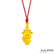 J’code真愛密碼金飾 博士小牛黃金墜子-立體硬金款 送黑皮繩項鍊