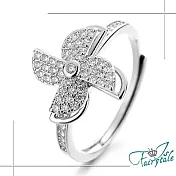 【伊飾童話】雪花風車＊白銀水鑽開口戒指