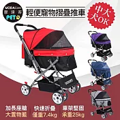 摩達客—SUV級豪華輕便加大座艙寵物推車/25KG以下貓狗適用/四色可選 寶藍色(BU)