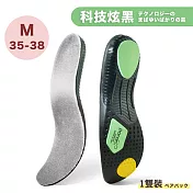 【DR.Story】創新科技超適感石墨烯鞋墊 (鞋墊 足弓鞋墊 石墨烯) 科技炫黑-M (35-38)