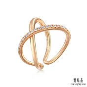 【點睛品】Daily Luxe 30分優雅交錯鑽石戒指 15 18K玫瑰金