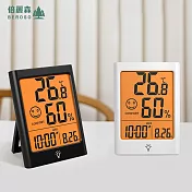 Beroso倍麗森日式大螢幕可吸式多功能溫溼度計-兩色可選 黑色