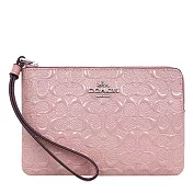 COACH 文字飾牌手拿包-芭蕾粉