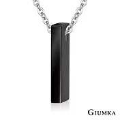 GIUMKA白鋼項鍊幾何長方墜女生簡約短項鏈 交換禮物推薦 MN09010 45cm 黑色