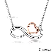 GIUMKA．925純銀項鍊女．無盡的愛．無限愛心．鎖骨鍊．愛心 45cm 雙色款