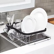 《Umbra》伸縮餐具碗盤瀝水架(黑銀) | 餐具 碗盤收納架 流理臺架