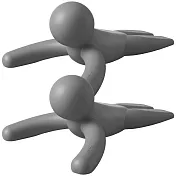 《Umbra》Buddy小人止滑門擋2入 | 門阻 擋門器 門檔 - 昏灰