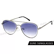 【SUNS】時尚飛行員墨鏡 雙圈漸層系列 超輕量男女適用 檢驗合格 抗UV400 漸層藍
