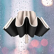 【巴芙洛】晴雨兩用黑膠自動反向傘/安全反光條雨傘/反向折疊雨傘 梧桐米