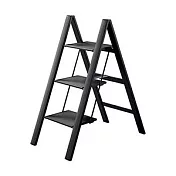 日本品牌【長谷川工業】NARROW STEP 鋁製三層三角梯SJ3.0-8-黑色