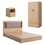 IDEA-MIT寢室傢俱暖色木作四件組(不含床墊) 暖棕原木