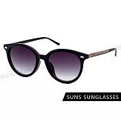 【SUNS】時尚潮流圓框墨鏡 明星款復古太陽眼鏡 檢驗合格 抗UV400 黑框漸層灰