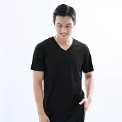 【遊遍天下】MIT男款透氣吸排抗UV吸排運動V領衫(GS2014) 2XL 黑色
